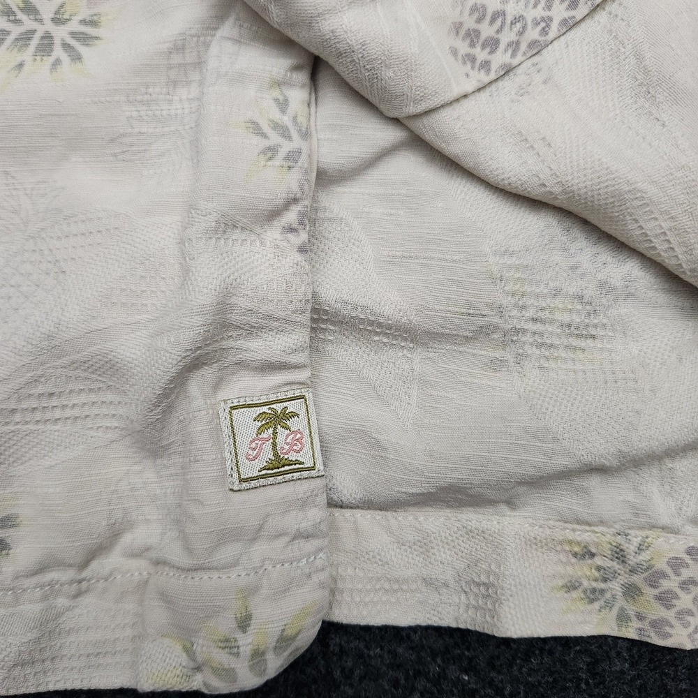 Tommy Bahama Mens Large Ivory Tropical Pineapple 100% Silk Button Front Shirt * - Picture 2 of 12